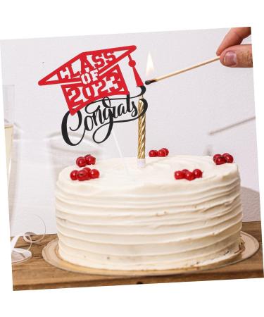 HAKIDZEL 5pcs 2023 Graduation Visa Insertion Decorative Cupcake Toppers Graduation Dessert Toppers Graduation Cap Grad Cupcake Topper Graduation Cake Decors Red Paper Cup Props Red 13x11.4cm - Buy Online on GoSupps.com