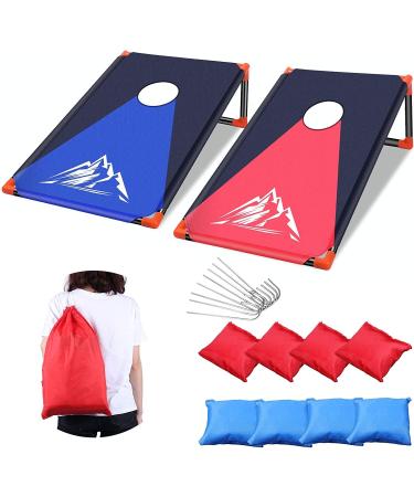 Cornhole Toss Game Cornhole Set Portable Outdoor with Framed & 8 Bean Bags & Carrying Bag for Kids, Backyard, Lawn, Beach 2-in-1 Camping Game Set by NZQXJXZ