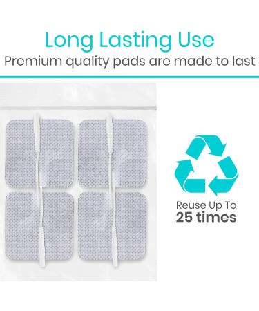 Vive Tens Unit Replacement Pads - 40 Pack Reusable Electrode Pads for Muscle Stimulation & Electrotherapy - Fits Most Devices - Buy Online on GoSupps.com