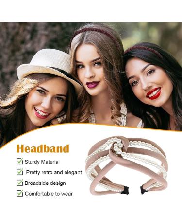 CLSSLVVBN Hair Bands Pearl Twist Knot Headband Elegant Style Hairbands Pearls Headbands Girls Styling Wedding Party Head Decoration Pink - Buy Online on GoSupps.com