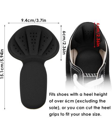 Sibba Sponge Heel Cushion Inserts | Self-Adhesive Heel Grips for Big Shoes | Anti-Blister Thick Pads - Black & Grey - Buy Online on GoSupps.com