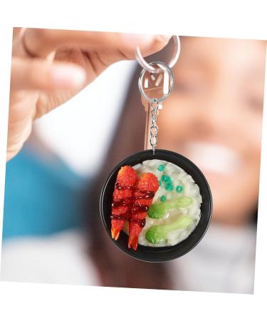 VALICLUD Portable Bag Pendant 2pcs Chain Mini Bag Novelty Present Japanese Simulation Ornament Ring Pendants Noodle Pvc Food Key - Buy Online on GoSupps.com