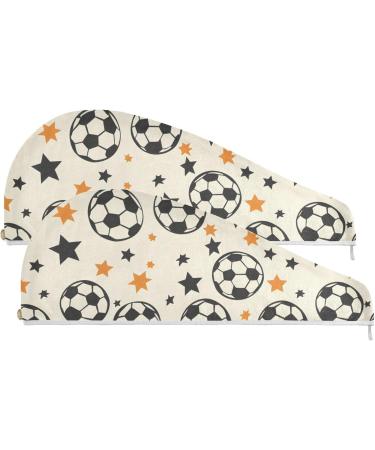 Many Ball and Star Hair Towel 2 Pack | Super Absorbent Quick Dry Hair Turbans for Women & Girls - Buy Online on GoSupps.com