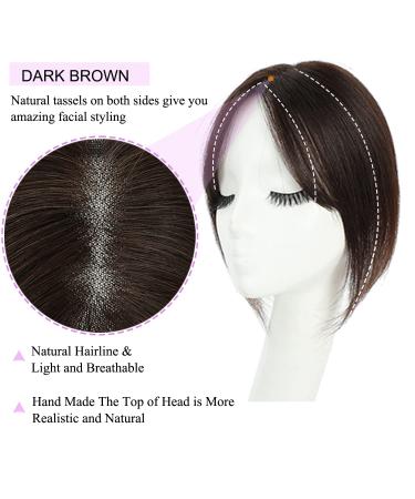 Human Hair Toppers for Women with Thinning Hair - Dark Brown 10 Inch - Set of 2 - Buy Online on GoSupps.com