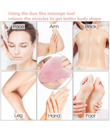 Medimama Rose Quartz Gua Sha Massage Tool for Facial Beauty - Wrinkles, Skin Tightening, Eye Puffiness Treatment, Anti-Aging & Body Relaxation - Pink - Buy Online on GoSupps.com