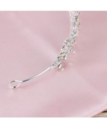 Lurrose Crystal Princess Crown Sparkle AB Rhinestone Bridal Tiara Pageant Hair Accessories for Women (Silver) - Buy Online on GoSupps.com