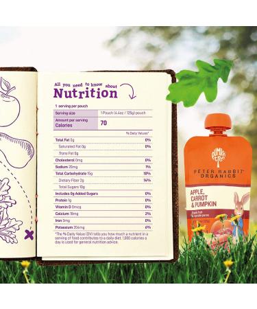 Peter Rabbit Organics Apple Carrot Pumpkin Puree - 4.4 oz Pouches (Pack of 10) | Organic Baby Food - Buy Online on GoSupps.com