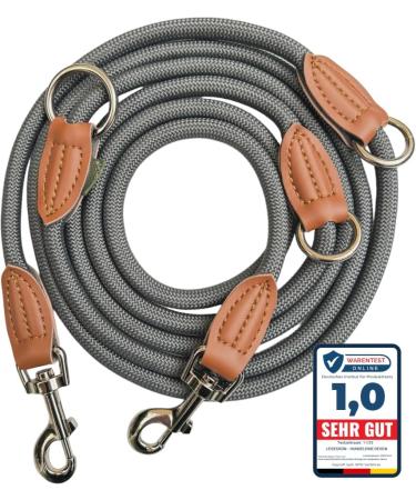 Leitengr n Dog Leash for Big Dogs | 3M Adjustable with 2 Carabiners | Lightweight 300g | Devon Model | Gray Pigeon Gray - 3m x 1.1cm - Buy Online on GoSupps.com