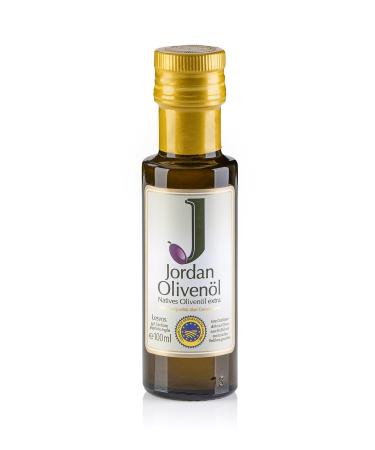 Jordan Olive Oil - Native olive oil specially from the Greek island of Lesbos - Traditional Handen - Cold extraction on the day of the harvest - Elegant narrow narrow bottle made of glass with output - 0.1 liters 100 ml (1 Pack)