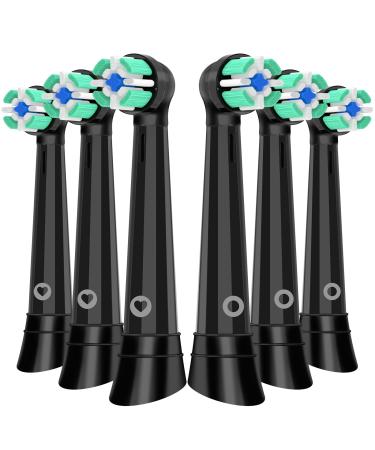 6 Series compatible with brown oral B io 3/4/6/7/8/9/10 attachment brushes compatible with oral io electrical toothbrush io toothbrush essays (black) 6er black