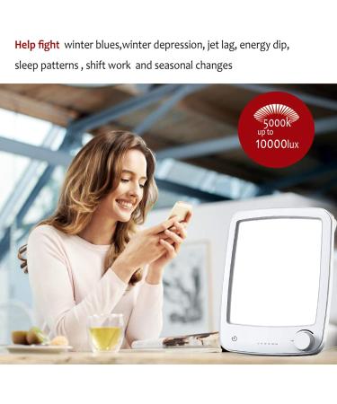 10000 Lux LED Light Therapy Lamp Simulation of Daylight UV-Free 2 Colour Temperature 6 Timer White Easy to Carry - Buy Online on GoSupps.com