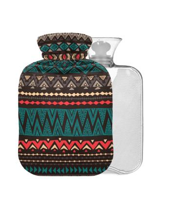 Navajo ethnic hot water bottle with cover 1 l small hot water bag for pain relief bed with hand and feet without BAP function