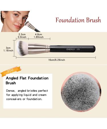 ENERGY Makeup Brushes Set | Pro Kabuki Foundation Brushes for Liquid & Cream | Premium Synthetic Bristles for Flawless Application - Buy Online on GoSupps.com