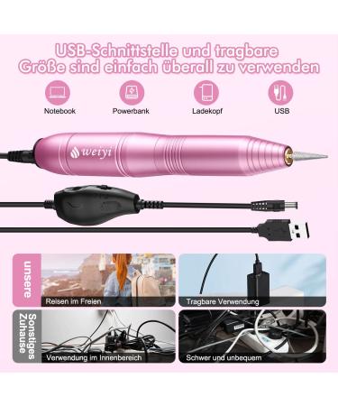 Weyi Nail Miller - 20 000 RPM Electric Nail File & 11-in-1 Manicure Set for Gel & Acrylic Nails | Adjustable Speed | Pink - Buy Online on GoSupps.com