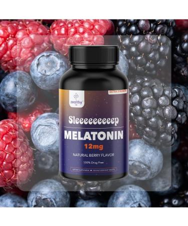 Z Zealthy Life Melatonin 12mg Fast Dissolve Tablets Natural Berry Flavor 100 Count Extra Strength Sleep Support for Adults Non-Habit Forming 100-Day Supply - Buy Online on GoSupps.com