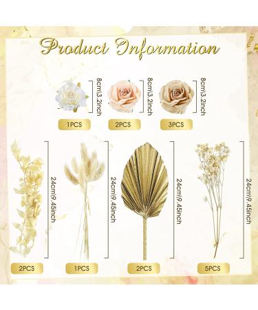 28 Pcs Vintage Boho Rose Cake Topper Kit - Dried Faux Flower Decor for Bohemian Wedding, Bridal, Baby Shower, Birthday Party Supplies - Buy Online on GoSupps.com