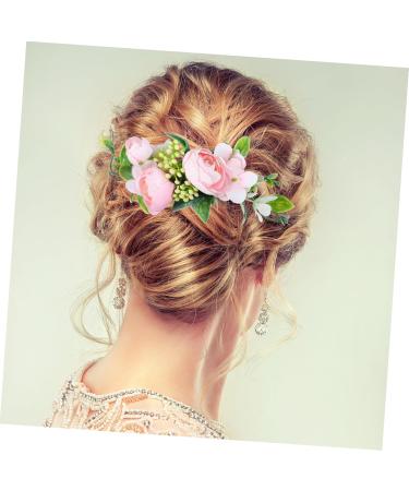 Angoily 1pc Hair Comb Tiara Hair Pin Hair Clip Bridesmaid Hair Accessories Floral Bridal Headpiece Hair Accessories for Photo Shoot Bride Wedding Headdress Bride Headdress Pink - Buy Online on GoSupps.com