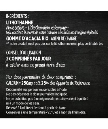 Calcium Lithothamne BIO Strengthens bones and muscles 90 tablets to swallow 250mg of calcium 45 days of treatment The - Buy Online on GoSupps.com