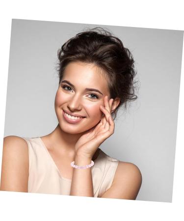 Exceart Portable Wristwalk Bracelet - Crystal & Pearl Ladies Accessories | Unisex Amethyst & Pink Gemstone Bracelet 0.8x7cm - Buy Online on GoSupps.com