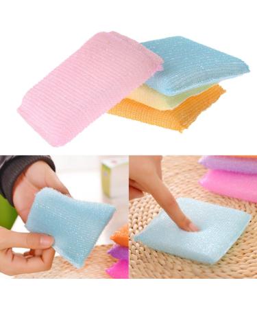 4pcs/Set Soft Sponge Scouring Pads Dish Bowl Kitchen Cleaning Scrub Scrubber Pad Brush On Nail for Acrylic Nails Long Lasting - Buy Online on GoSupps.com