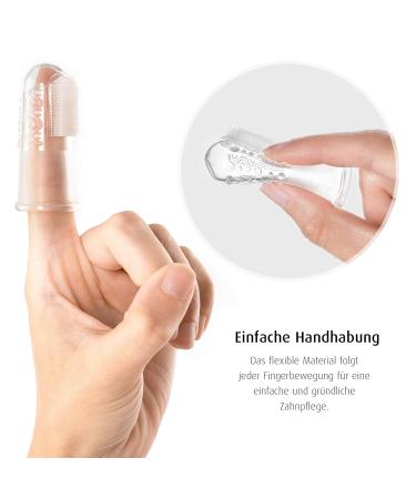 Reer 79249 Silicone Finger Toothbrush for Babies 2 Pieces Latex-Free Transparent - Safe & Gentle Oral Care - Buy Online on GoSupps.com