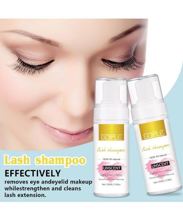 100ml Eyelash Extension Cleanser - Gentle Lash Mousse Shampoo for Natural & Extension Lashes - Professional Grade Makeup Remover - Buy Online on GoSupps.com