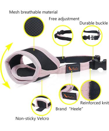 Heele Nylon Dog Muzzle - Adjustable Breathable & Safe for Small/Medium Dogs | Prevent Biting Chewing & Barking (Pink S) - Buy Online on GoSupps.com