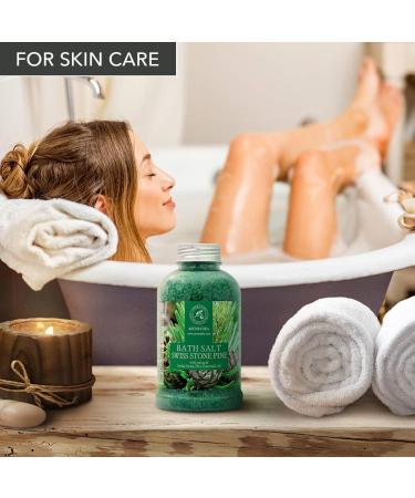 Pine Bath Salt with Natural Swiss Stone Pine Essential Oil - 21.16 Oz - Coniferous Salts for Relaxing Bath, Good Sleep, and Beauty - Aromatherapy Sea Salts for Body Care - Buy Online on GoSupps.com