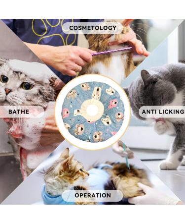 Kytpyi Halskrause Cat Collar - Adjustable Stain-Resistant (17-27cm) Waterproof Cotton for Cats & Dogs Blue Bear Design - Buy Online on GoSupps.com