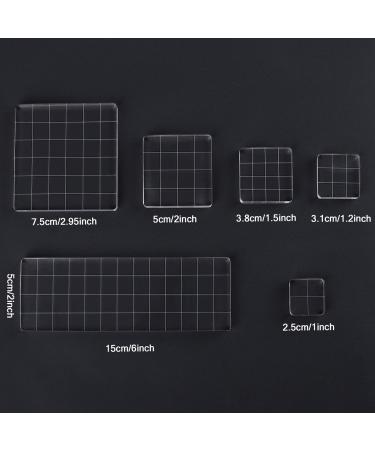 Whaline 6-Piece Acrylic Stamp Block Set for Scrapbooking and Card Making - Clear with Grid Lines - Assorted Sizes - Buy Online on GoSupps.com