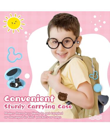 Kids Ear Plugs 2 Pairs | Reusable Silicone Noise Cancelling Earplugs for Ages 6-12 | Ear Protection for Concerts Flying & School (Black & Blue - Buy Online on GoSupps.com