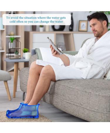 Newcotte Portable Massage Foot Bath Shoes - Large Foot Soak Boots for Thermal Massage, Promotes Blood Circulation in Feet, Toes, and Ankles (Blue) - Buy Online on GoSupps.com