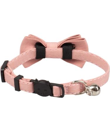 Gyapet Cat Collar Breakaway Bowtie Safety Set - Adjustable Kitten Puppy Collars with Bell - Solid Plaid Colors (Pink & Blue) - 2pcs - Buy Online on GoSupps.com