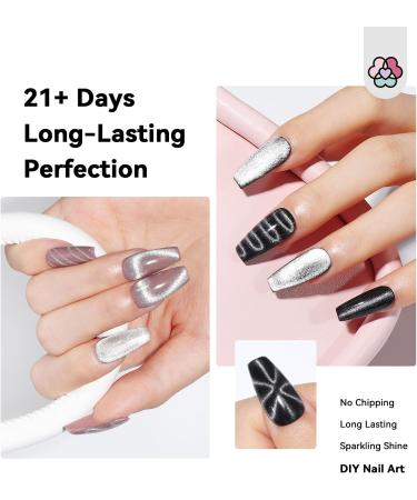 SAVILAND Silvery Cat Eye Gel Polish with 10PCS Magnet: 15ML Cats Eye Gel Nail Polish with Strong Nail Magnet Vitamin E Castor Oil Magnetic Gel Heart Line Diverse Cat Eye - Buy Online on GoSupps.com