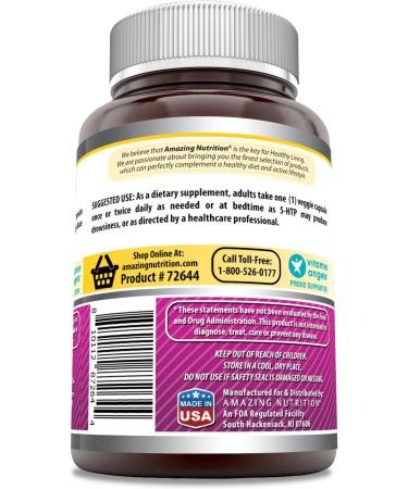 Amazing Formulas 5-HTP Supplement - 100mg Veggie Capsules | Non-GMO Gluten-Free Made in USA | 240 Count for Mood Support & Relaxation - Buy Online on GoSupps.com