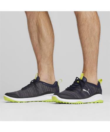 PUMA Men's Fusion Pro Golf Shoe - 46.5 EU | Navy & Silver Lime | International Shipping Available - Buy Online on GoSupps.com