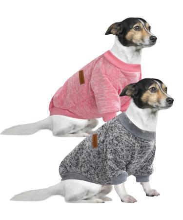 Hualisiji 4xl dog sweater Large dog sweatshirt hood for large dogs warm and light to wear with a soft texture elasticity (pink+gray) 2PCs pink+gray 4xL