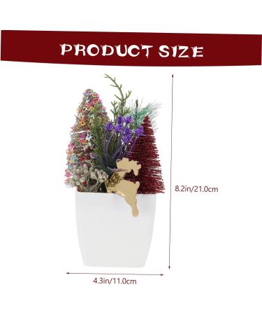 HOMSFOU 5pcs Christmas Simulation Potted Plant Tiny Christmas Tree Christmas Pine Tree Artificial Plant for Desk Decor Fake Plant Christmas Plant Decoration Small Plant Plastic Office Mini Goldenx5pcs 21X11cmx5pcs - Buy Online on GoSupps.com