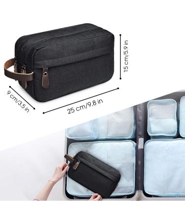 WANDF Small Nylon Toiletry Bag Dopp Kit Shaving Kit - Lightweight Travel Shaving Bag for Men and Women (B-Black) - Buy Online on GoSupps.com