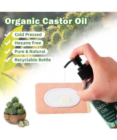 40Pcs Castor Oil Patch Set Castor Oil Pack with 8oz Organic Cold-Pressed Caster Oil Glass Bottle Disposable Leakproof 40pcs pack with oil - Buy Online on GoSupps.com