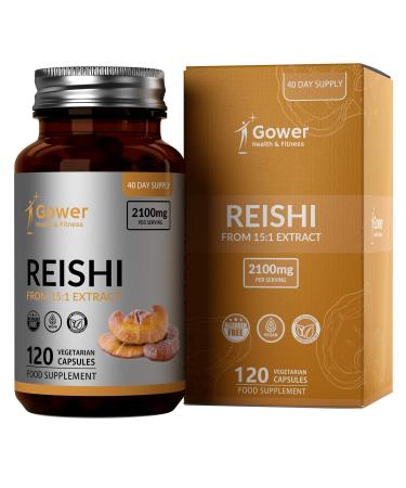 GH Reishi Mushroom Extract Supplement 15:1 | 120 Vegan Capsules | 2100mg Nootropic Supplement | Non-GMO Gluten Free & Allergen Free | Made in the UK