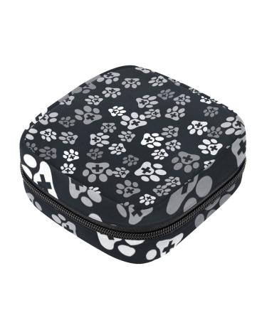 Menstruation pad bag with zipper women's napkin bag tampons collection bags for women and girls (dog paws hospital patterns) Color 9
