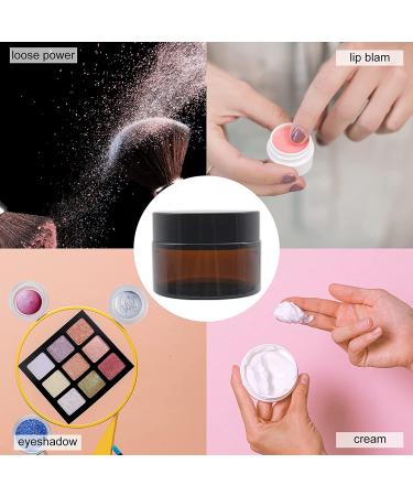 24 Pack 1 oz Amber Glass Cosmetic Jars with Lids - Travel Size Containers for Ointments, Lotion, Makeup - Refillable and Leakproof - Buy Online on GoSupps.com