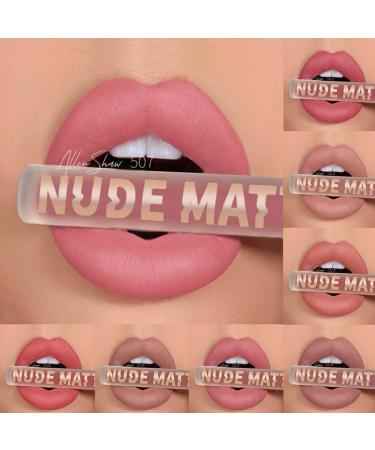 Allen Shaw Nude Matte Liquid Lipstick - Velvet Waterproof Lip Gloss Set for Women | Long Lasting Non-Stick Moisturizing Makeup Gift - Buy Online on GoSupps.com