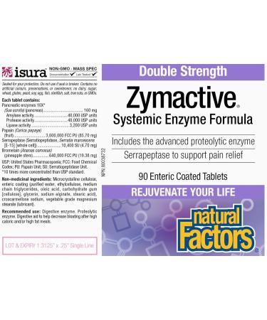 Natural Factors - Zymactive Double Strength 90 Enteric Coated Tablets - Buy Online on GoSupps.com