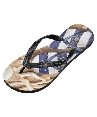 Mnsruu Wooden Board Beach Starfish Flip Flops - Stylish Sandals & Home Slippers for Men & Women | Perfect for Travel Spa and Hotel Use - Buy Online on GoSupps.com