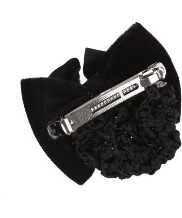 Oikabio Black Velvet Bowknot Barrette Hair Snood Net for Women - Buy Online on GoSupps.com