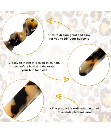 Vibrant Leopard Print Acetate Hair Sticks Set with Flannelette Bag - Hair Accessories for Women and Girls - Buy Online on GoSupps.com