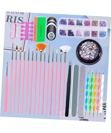 Healeved 1 Set Nail Art Brush Nail Art File Tweezers Nail Dotting Tools Manicure Kit Crystal Kit Rhinestone for Nails Fingernail Buffer Professional Pedicure Tools Nail Lamp Painted - Buy Online on GoSupps.com