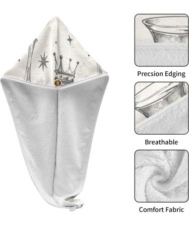 Super Absorbent Glass and Crown Hair Towel 2 Pack | Quick Dry Turbans & Head Towels for Women & Girls - Buy Online on GoSupps.com